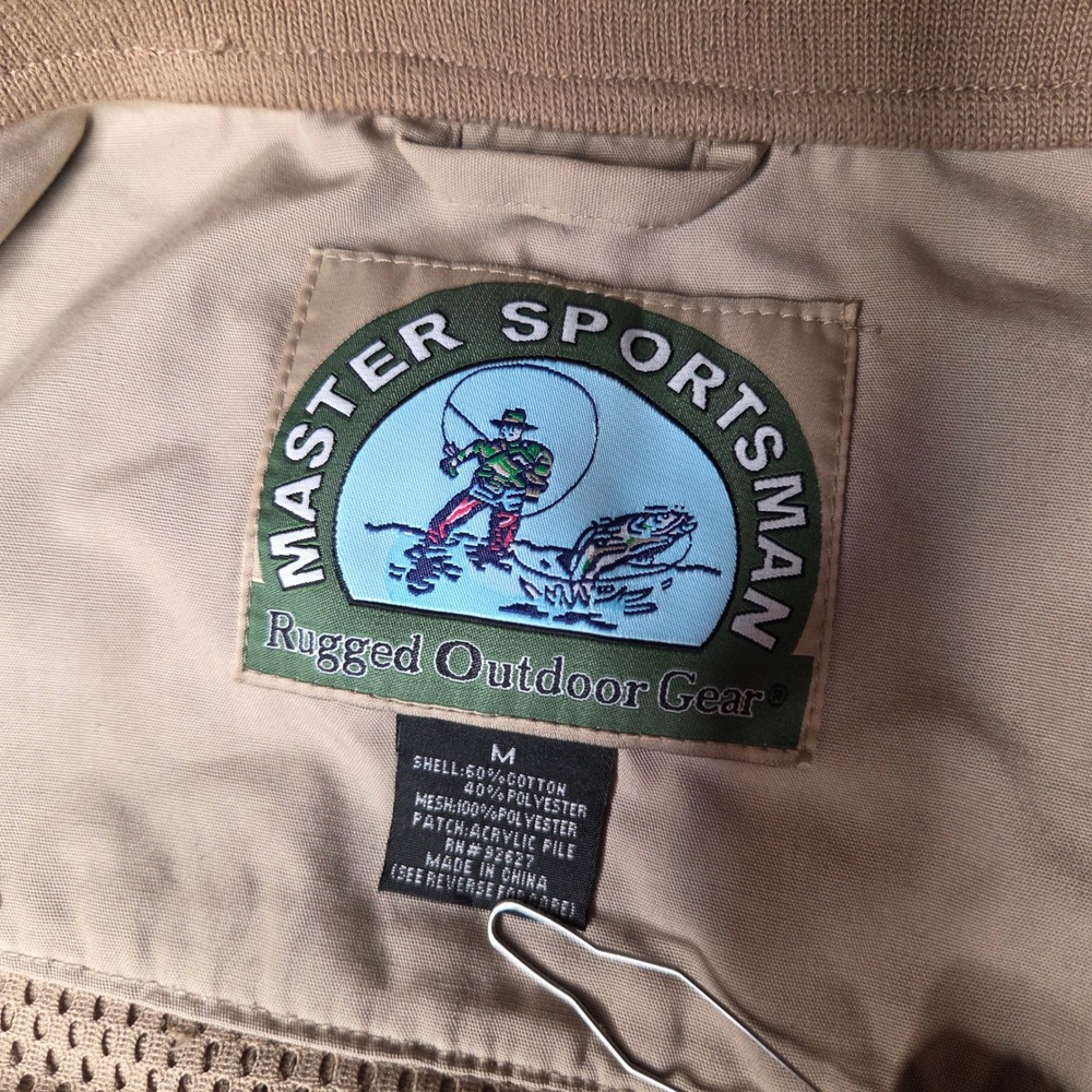 Master Sportsman Fishing Vest Mens M Tan Mesh Utility Gorpcore Outdoor - Picture 2 of 6
